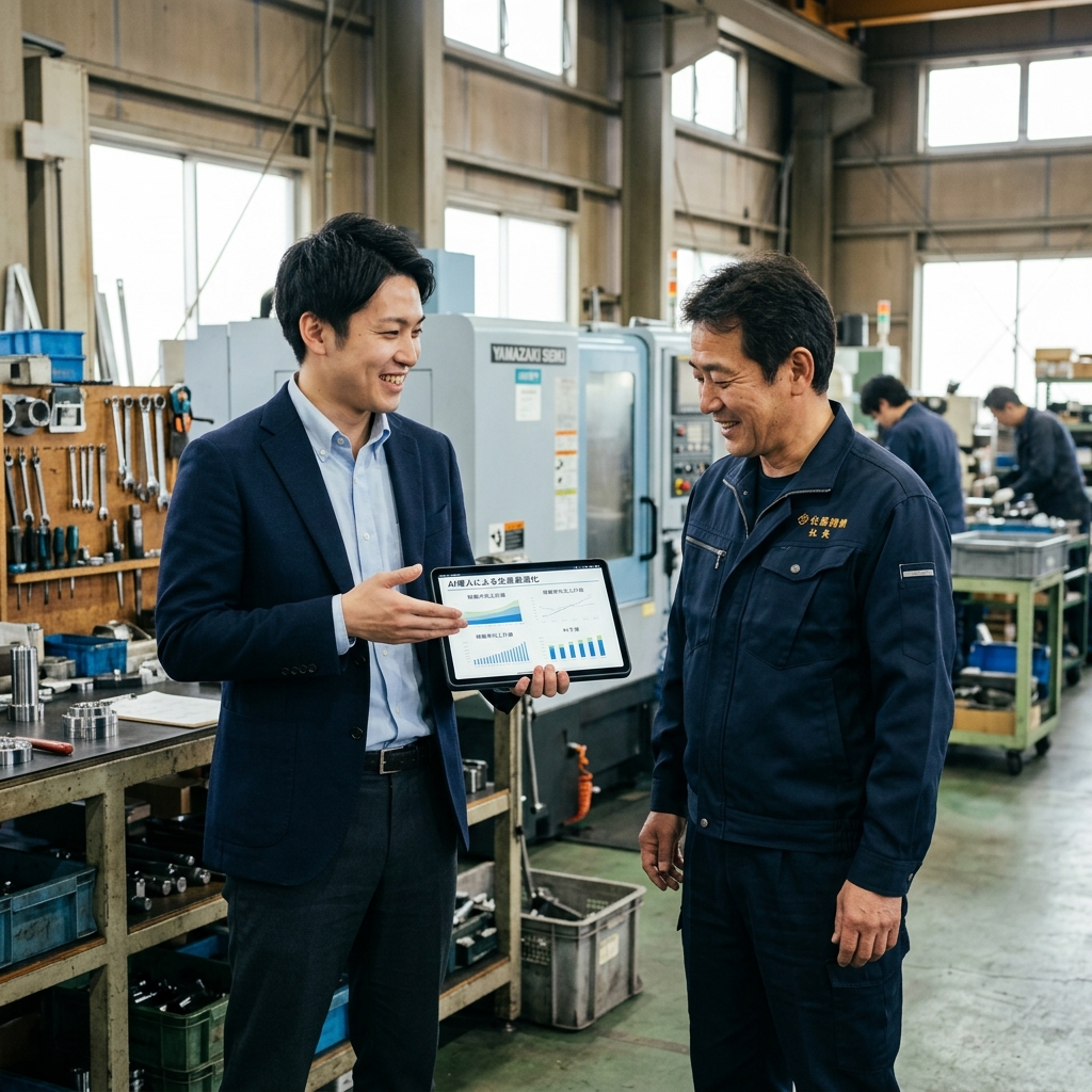 社長へのAI導入レクチャー風景